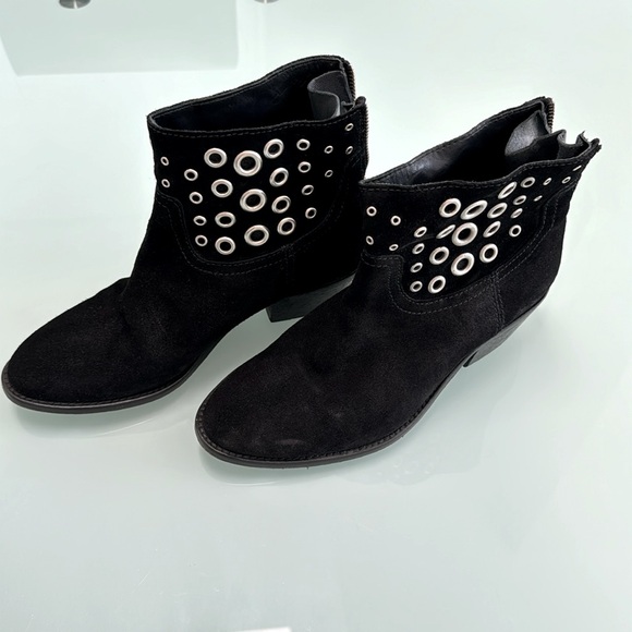 Zadig & Voltaire 100% leather black Boots with silver metal studs EUR size 36 - Picture 3 of 16